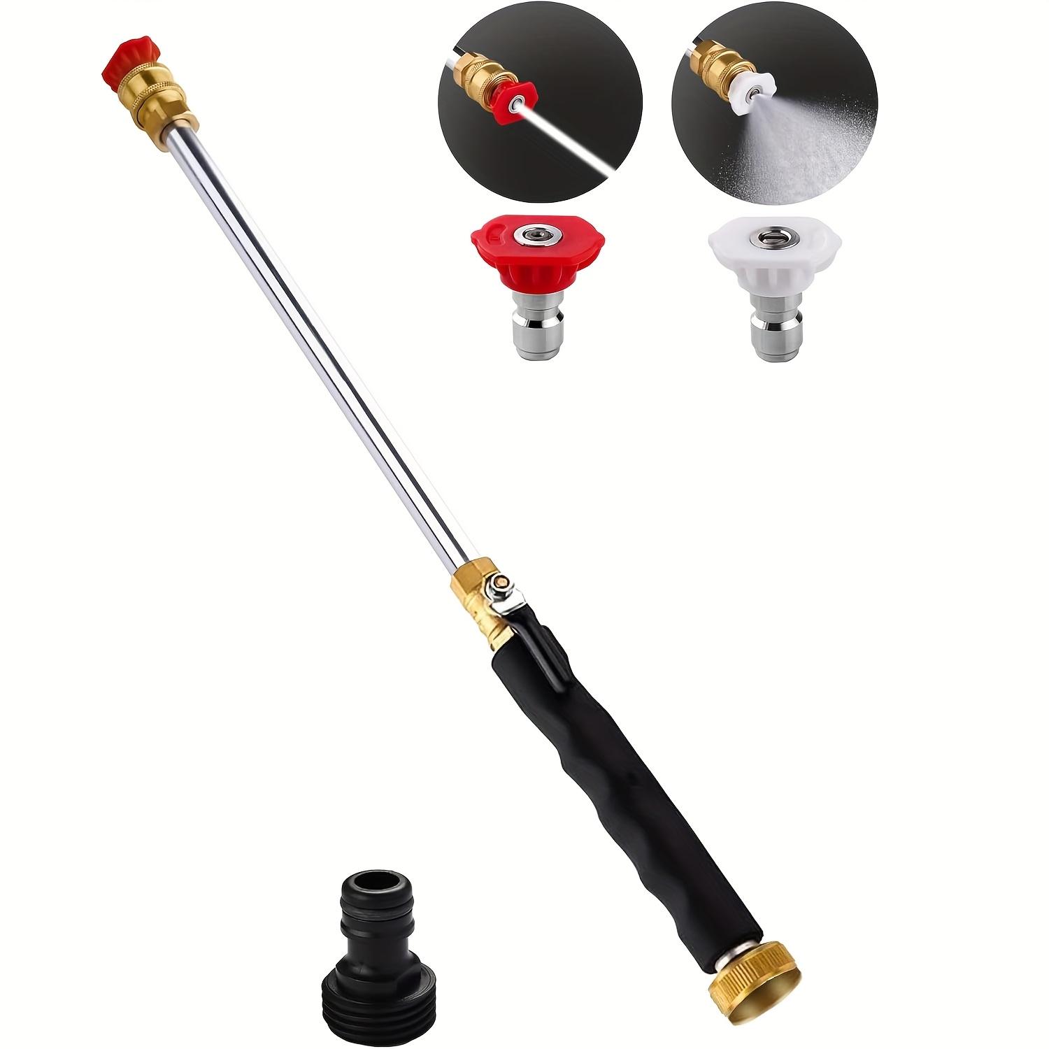 

Heavy-Duty Pressure Washer Wand with 2 Nozzles - Multi-Functional Garden Hose Attachment, Efficiently Cleans Cars And Patios чорний