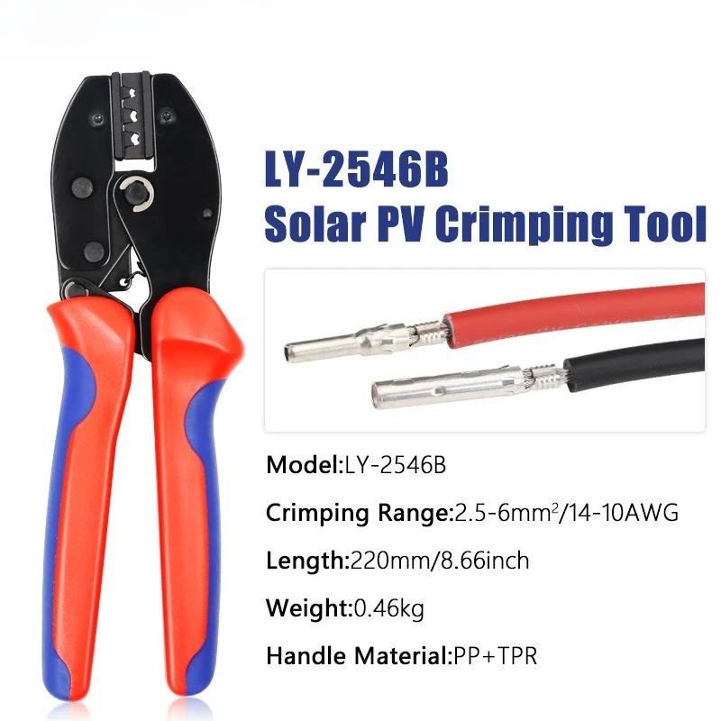 

Solar PV Cable Crimping Tools LY-2546B MC2.5,4,6mm²/14-10AWG Connector Pressing Ratchet YEFYM Pliers
