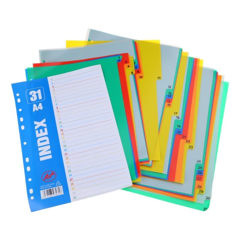 31 Sheets Colorful Folder Dividers Multifunctional Dividers A 4 File Dividers School Office Supplies for Students