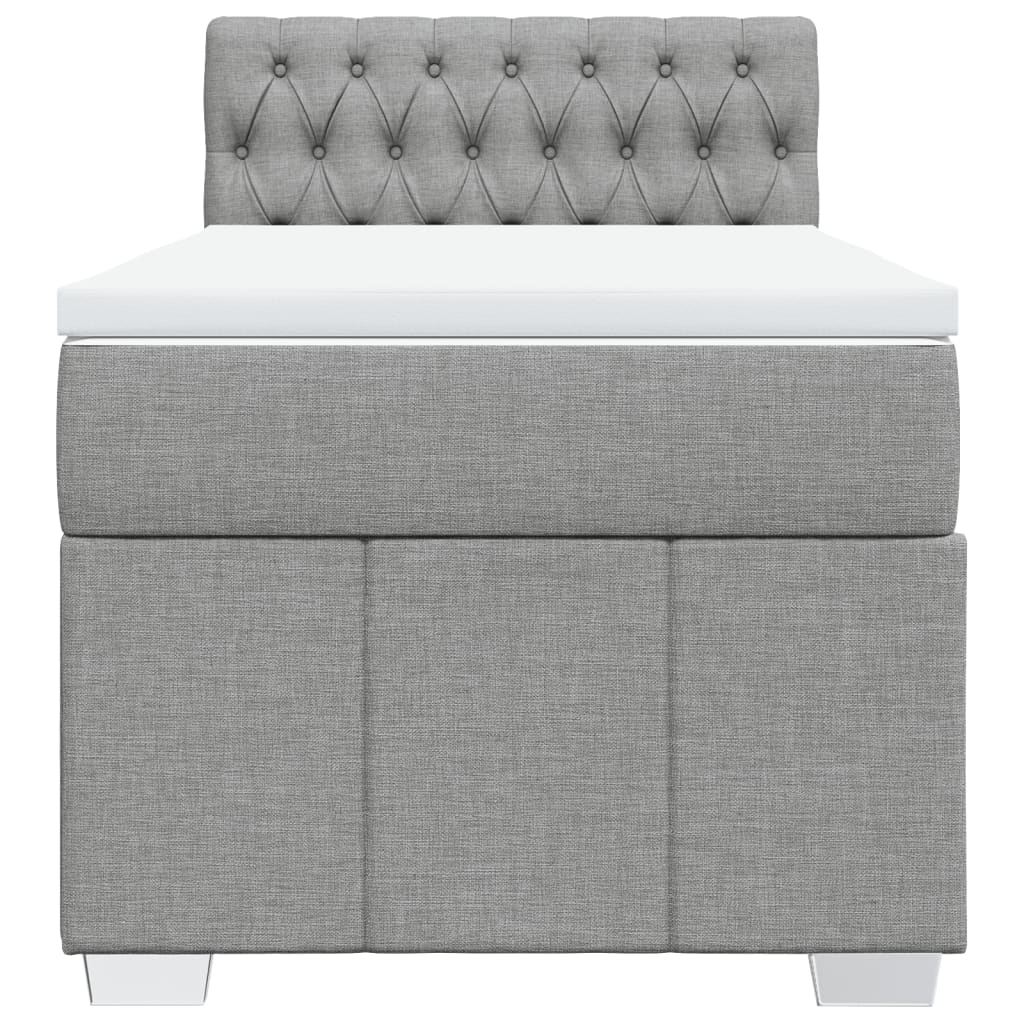 Vidaxl Letto Continentale Con Materasso, Grigio Chiaro, Tessuto, 90X200 Cm