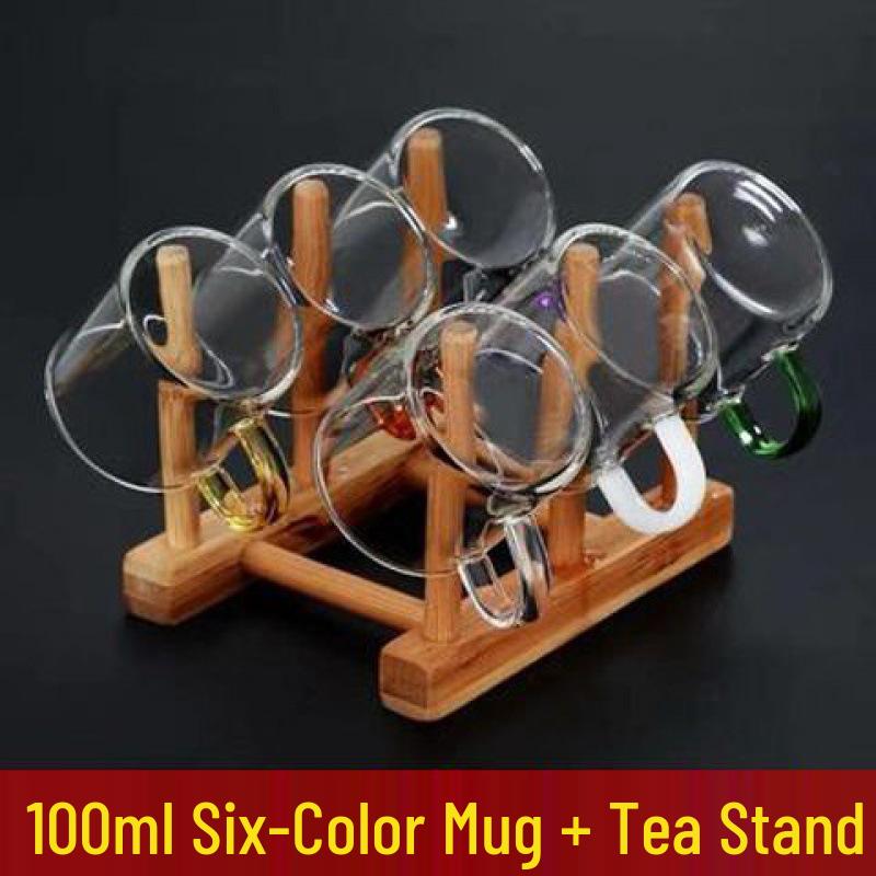 Heat-Resistant Glass Tea Cup with Handle - Household Gongfu Style, Transparent and Thickened for Individual Use