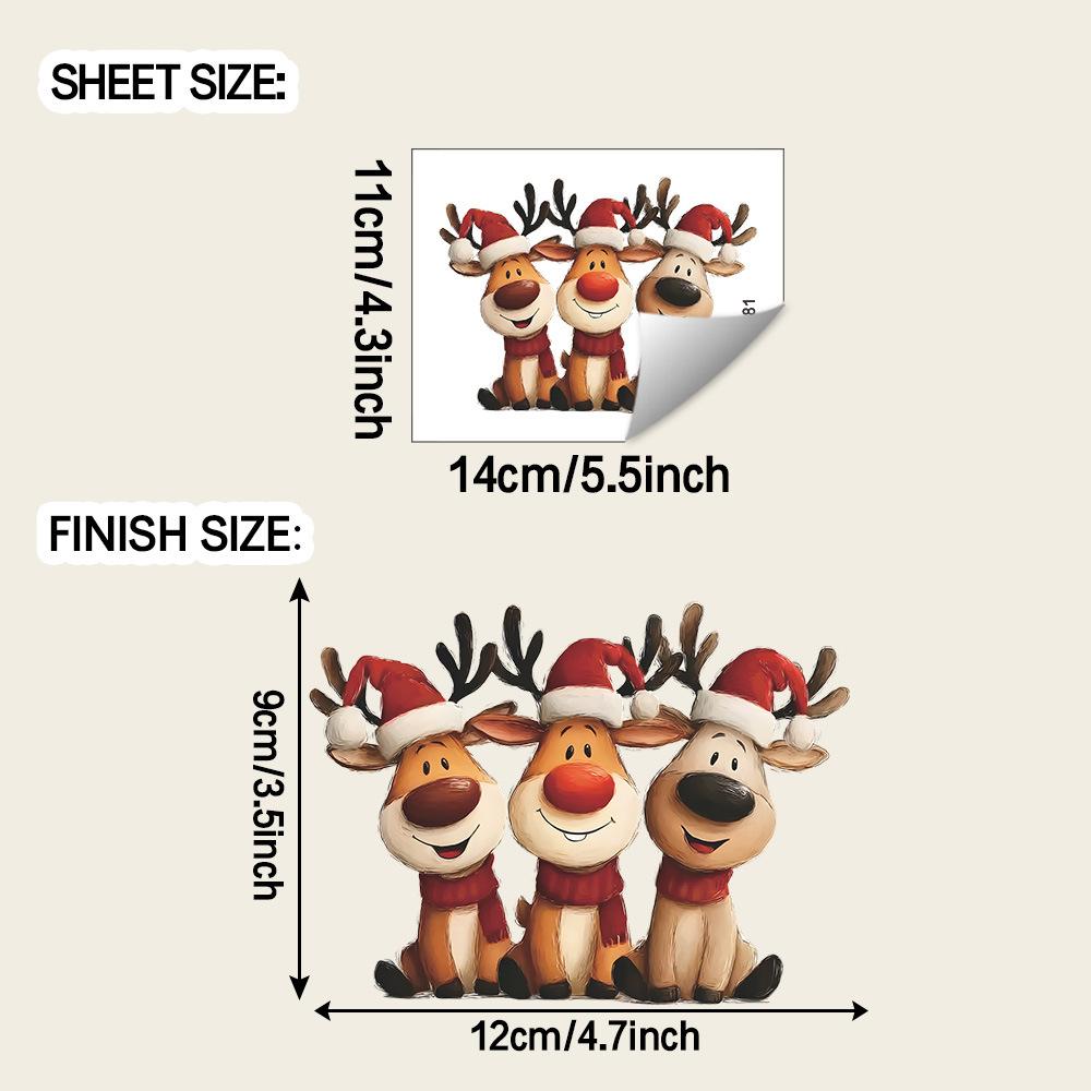 Cartoon Christmas Atmosphere Reindeer Living Room Dining Room, Entrance Hall Wall Switch Beautification Stickers