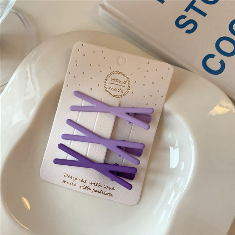 Épingles à cheveux simples givrées pour filles, 3 pièces, pinces à cheveux carrées, ovales, Triangle, pour enfants, épingles à cheveux, cliquez sur clac