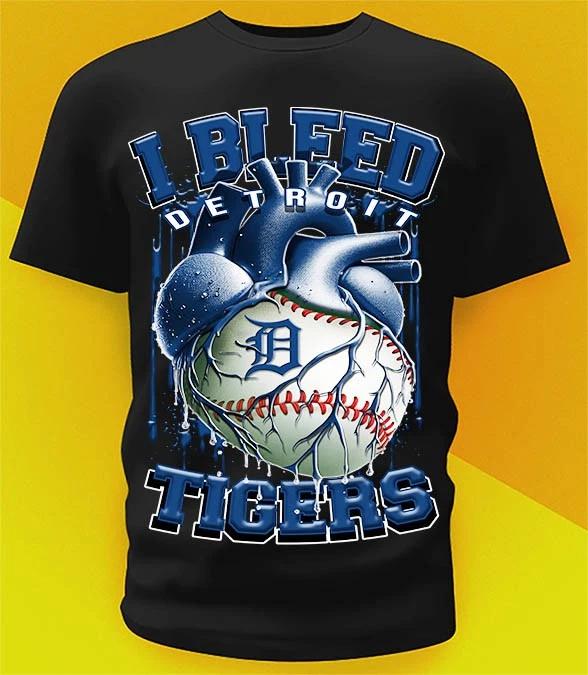 Detroit Tigers Bleed Shirt Sizes!! Youth-6XL S