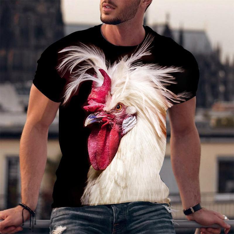 Funny Chicken 3D Printing T-Shirts Men Women O-Neck Short Sleeve T Shirt Casual Oversized Harajuku Y2k Tops Tees Kid Clothing