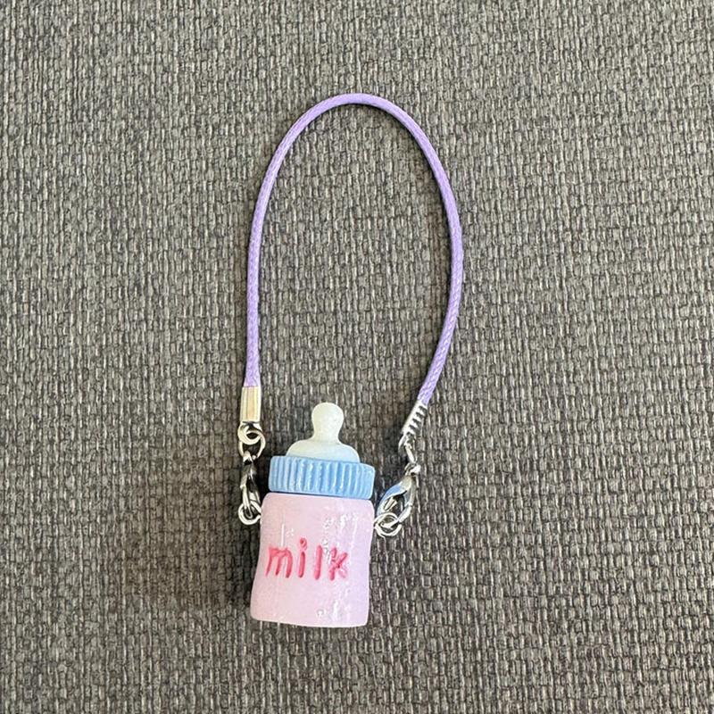 Creative  Miniature Water Cup Pendant Charms For Doll Neck Decoration Cute Mini Milk Bottle Model Plush Doll Accessories