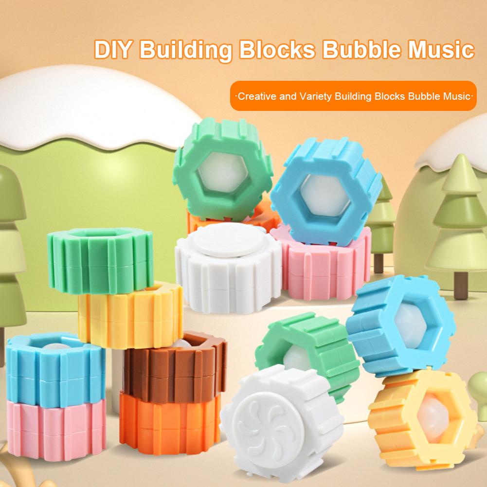 Simple Dimple Puzzle Building Blocks Spinning Top Infinite Assembly Anti Stress Bubble Spinner Kids Education Gyro Fidget Toy