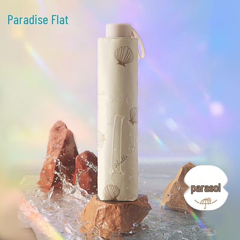 Heaven Gilded Shell 3-Fold UV Sun/Rain Umbrella