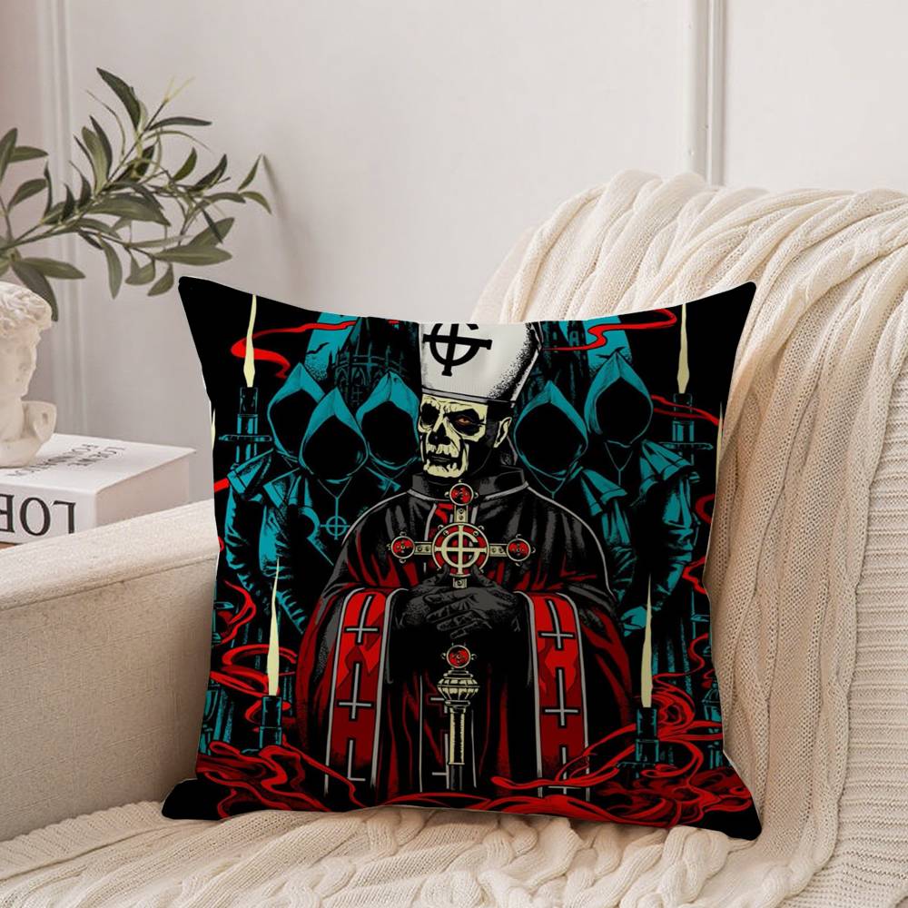 Rock Band Pillow Covers G-GhostS Band Cartoon Pillow Case Home Decor Throw For Sofa Bed Car Room Decor Gift Idea