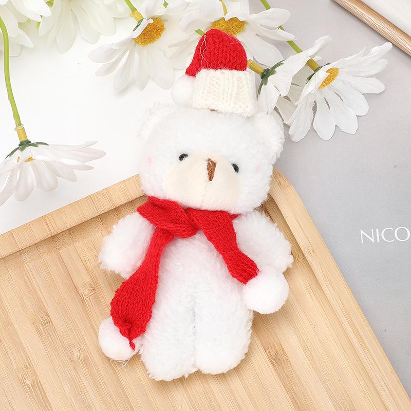 Christmas Teddy Bear with Scarf: Bouquet, Gift Box, Party Favor, Cake Decoration