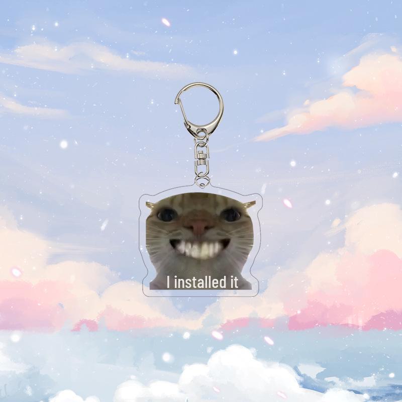 Křivá tlama Koťátko Kreslený Přívěsek na klíče: Vtipný akrylový přívěsek na školní tašku a dárek k narozeninám