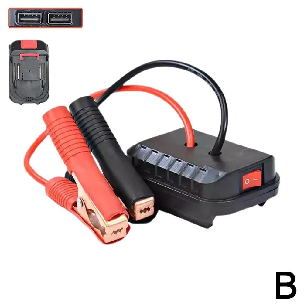 Car Lithium Battery Converter Charger Clip Auto Igniter Jump Starter for Makita Booster Cable Adapter Emergency Power DIY T E5O2
