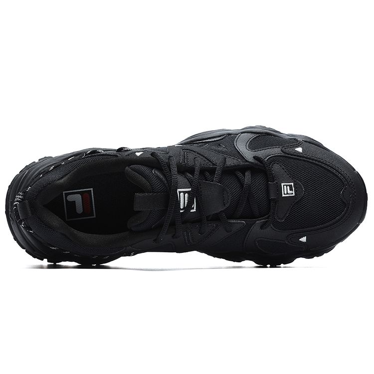 FILA Fluid 4 Cat Paw 4.0 Fabric Synthetic Leather Retro Casual Wear Durable Low-Top Dad Shoes Men sneaker Black F12M232127FBK