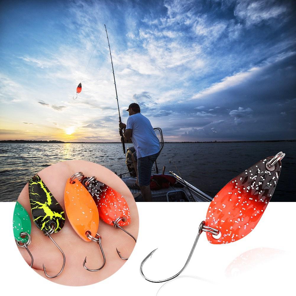 12 ks Slanovodní Kovová Tvrdá Návnada Flitry Lžíce Rybářský Háček Nářadí Příslušenství