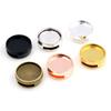 20pcs 12mm Inner Size Antique bronze Black Silver Plated Fashion Style Cabochon Base Cameo Setting Charms Pendant