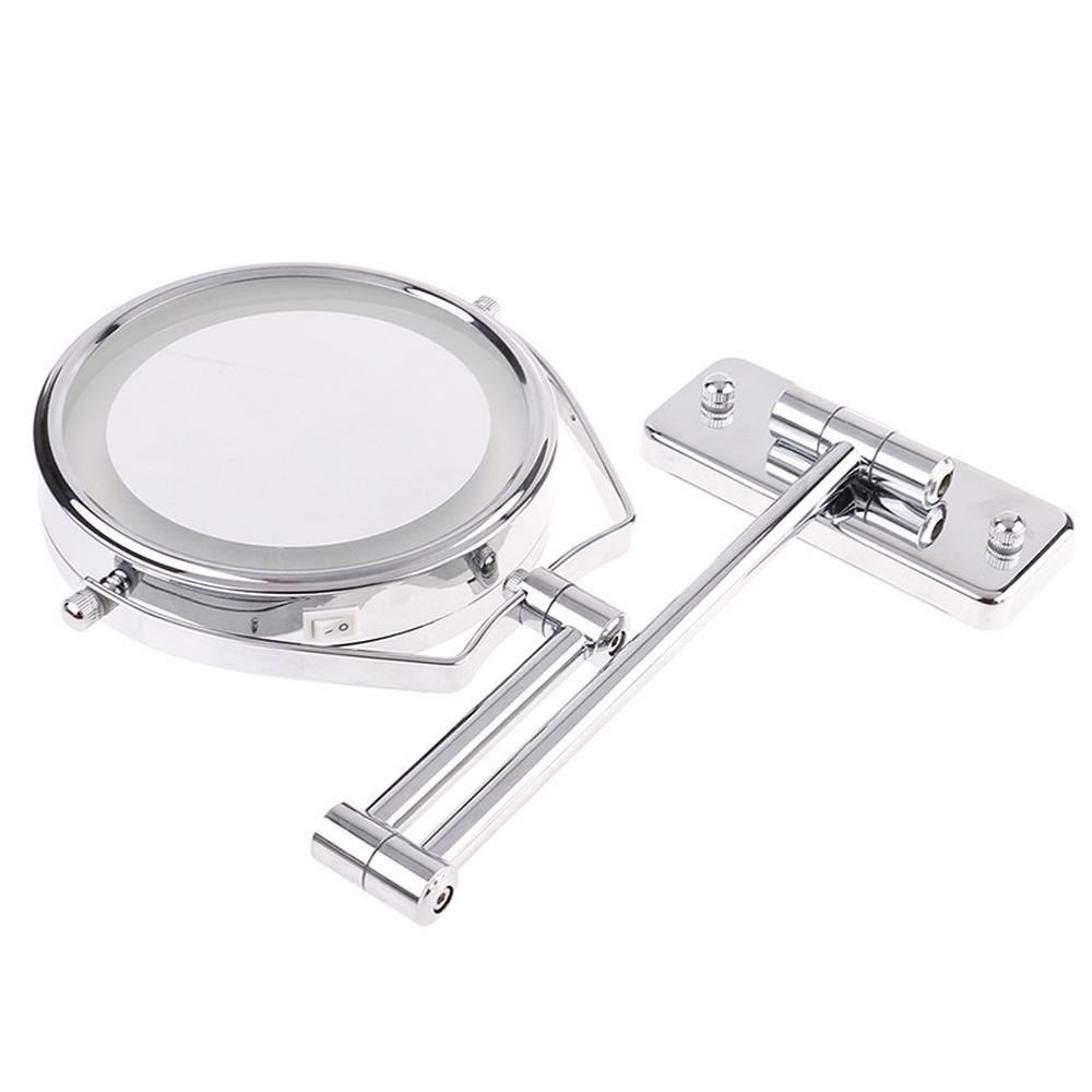 6inch 7X Magnifying LED Light Makeup Mirror Double Side Wall Mounted Folding Make Up Mirror Bathroom