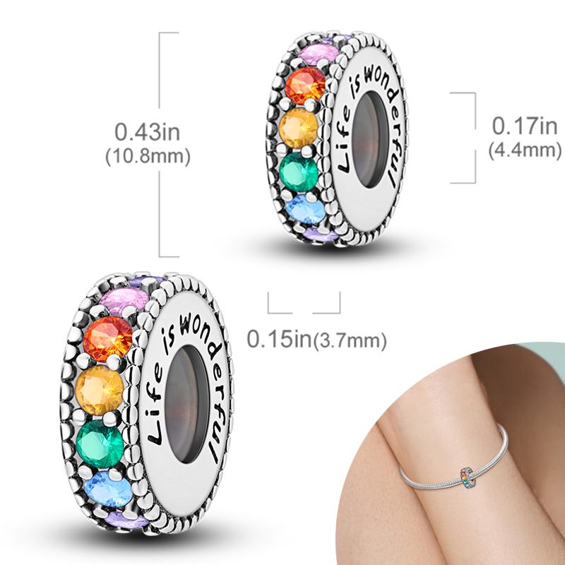 New 925 Silver Charms Bead Safety Chain Bead Fit Original Charms Bracelet Pendant Fine DIY Birthday Jewelry For Women