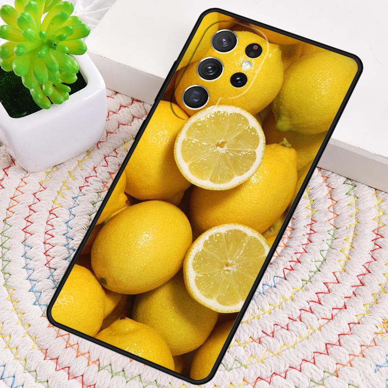 Lemons Yellow Fruit Pattern Silicone Phone Case For Samsung Galaxy note 10 pro S26 S25 S24 S23 S22 S21 Plus S25Ultra Capa Cover
