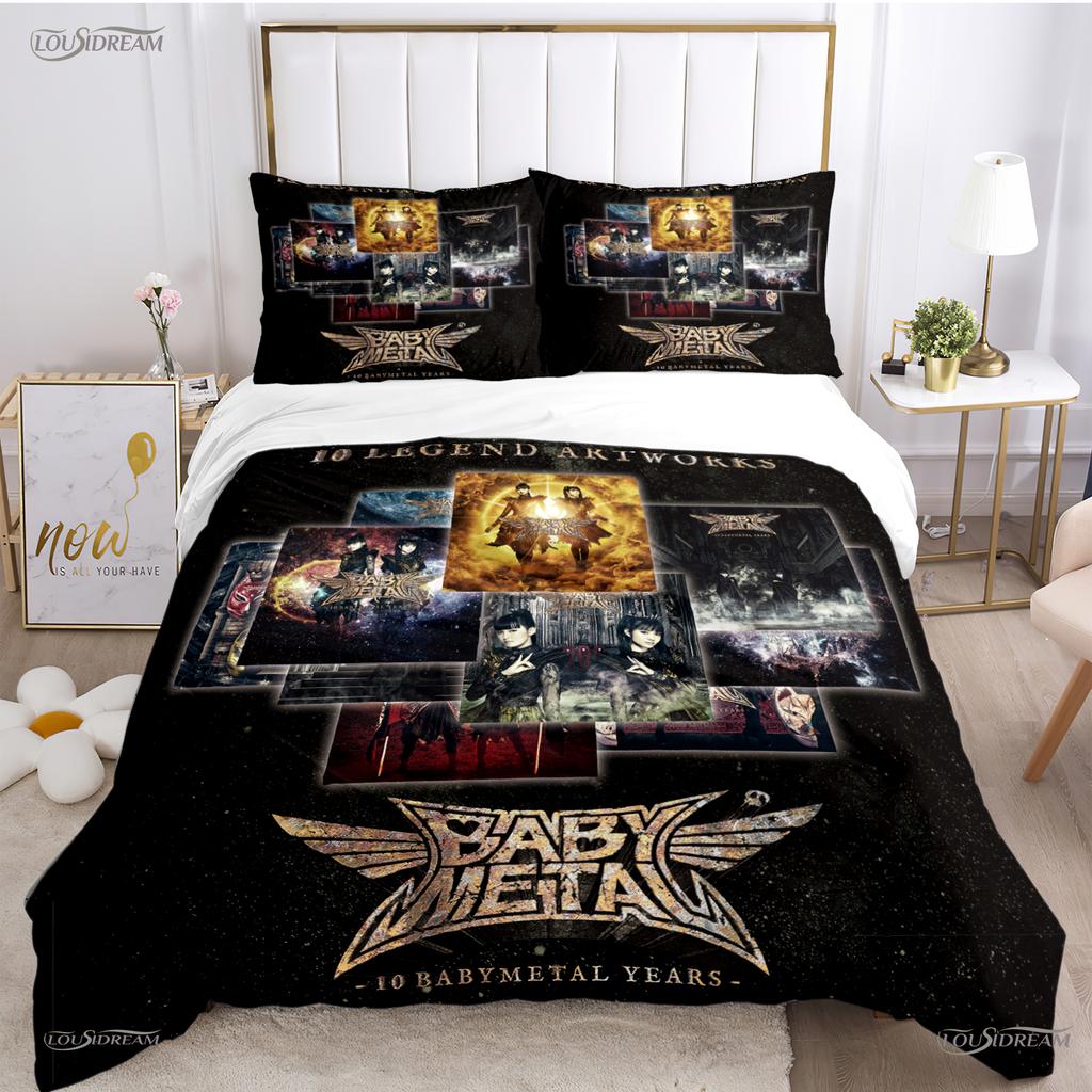 Babymetal kombination Hela säsongen Påslakan Täcke Sängkläder Set Mjukt Täckesöverdrag och Örngott Enkel/Dubbel/Queen/King