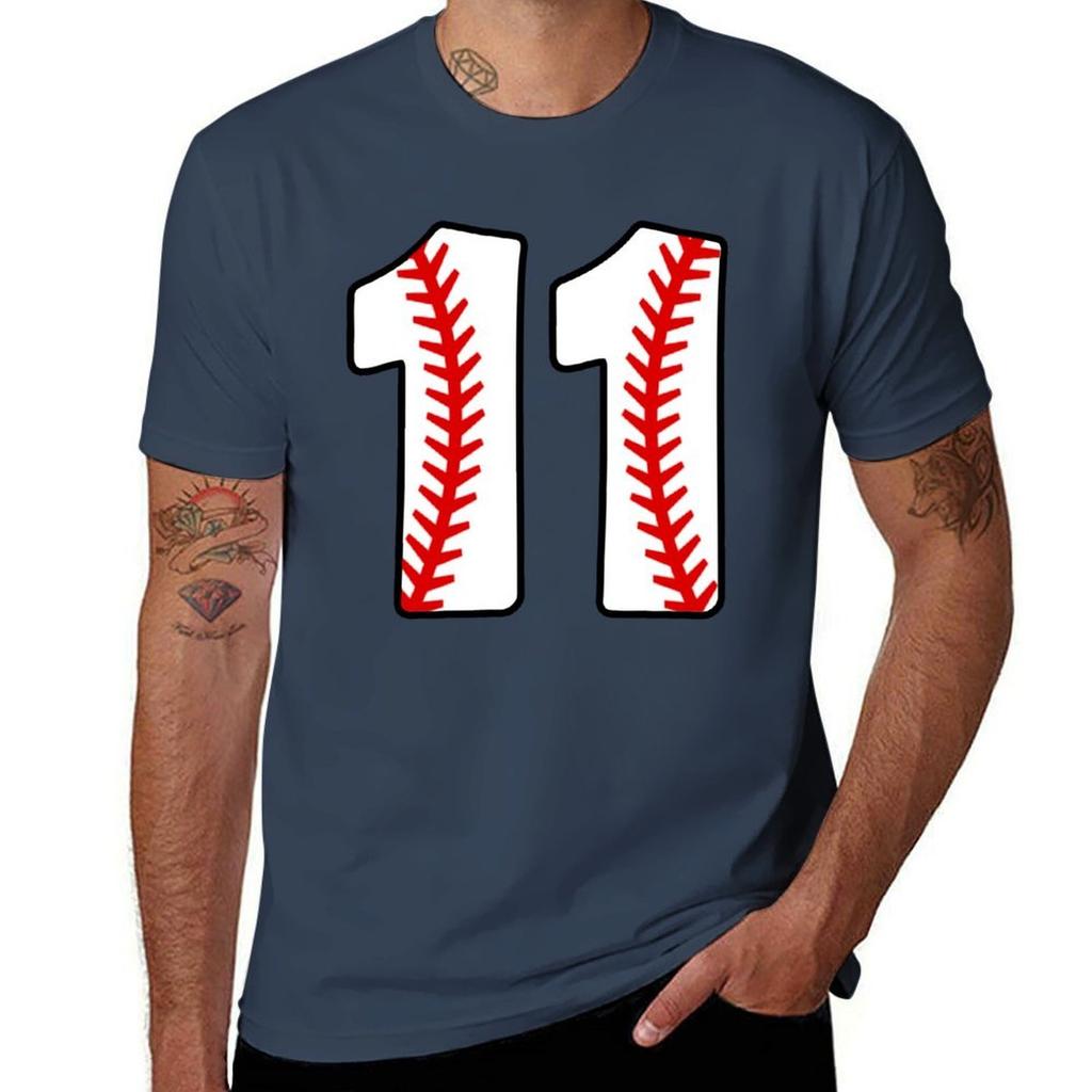 Number 11 Baseball 11 Tshirt Casual Streetwear Short Sleeve Tee Tshirt