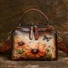 Retro Leather Women Shoulder Bags Hand Painted Handbag Versatile Large Capacity Women's Bag