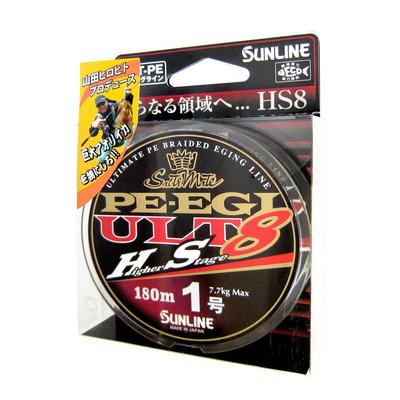 SUNLINE PE Line Saltimate PE Egi ULT HS8 180m 8 Pieces Light Green No. 1.0 7.7kg White, Pink,