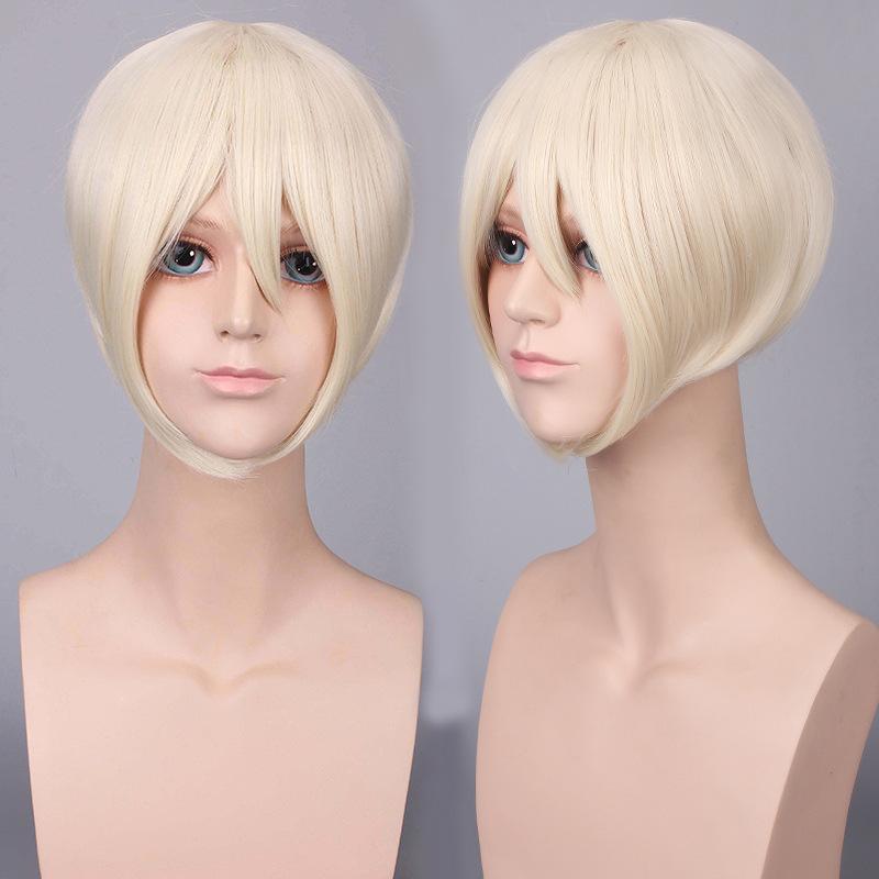 European American Cosplay Wig Multi Colored Versatile Face Hugging Short Hair Black White Bobo Headband