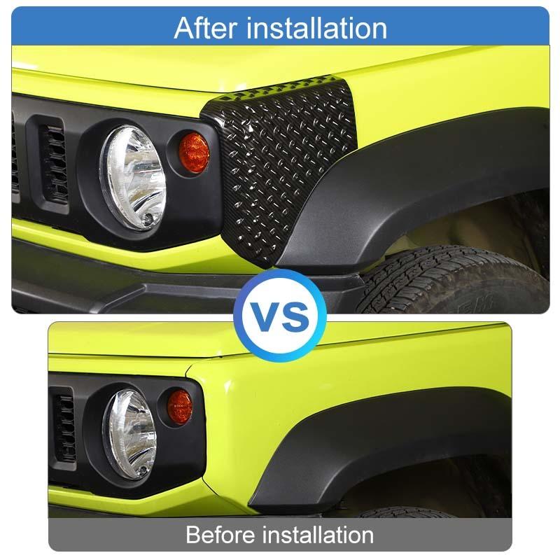 Car Front Rear Fender Side Guard Angle Decoration Anti-scratch Cover Trim for Suzuki Jimny 2019-2023 Carbon Fiber Priend Car Accessories