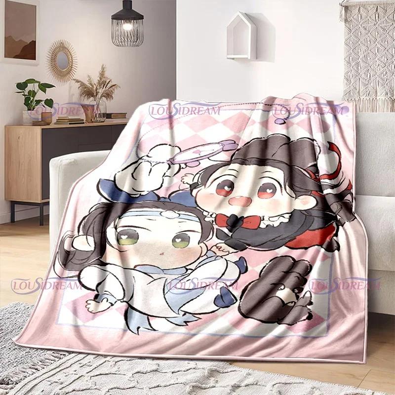 Comics Cartoon Mo Dao Zu Shi Wei Wuxian Flannel Blanket Sofa Girl Warm Home Lan Wangji Blanket Gift Customize Woman Bedding#(1)