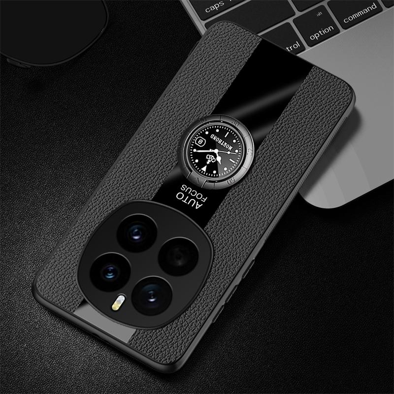 

Чехол для Honor Magic 7 Pro из искусственной кожи с магнитным кольцом и подставкой для телефона, чехол для Honor Magic 7 Lite 6 X9C, умный мягкий силиконовый матовый бампер-держатель, подставка for Magic 7 Pro чёрный