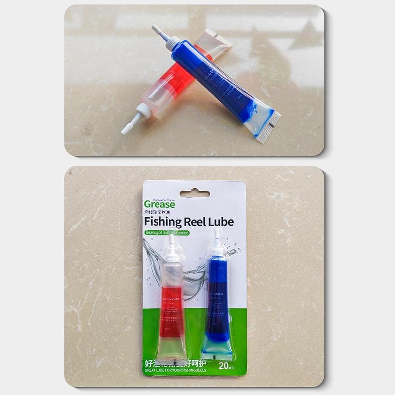 Protective Grease (20Ml) + Lubricant Oil For Fishing Reel Bearing Maintenance Oil Fishing Tool (20Ml X 2 Pcs)