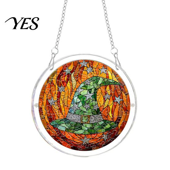 Adult Halloween Activity Acrylic Puzzle Suncatcher Window Hanging,7.87 Inch Sun Catcher Decorative Hanging Decoration Ornament, Ideal for Gifting and