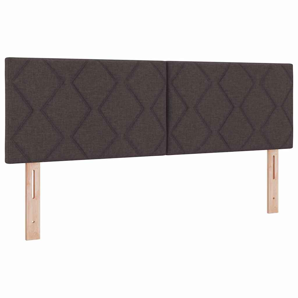 Boxspring Bed with Headboard Dark Brown 160 X 200 Cm Fabric