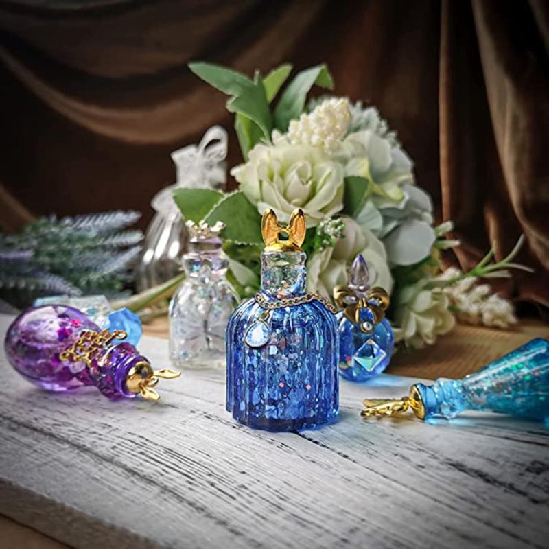 Bottle Resin Mold Storage Bottle and Stopper Resin Mold Jars Silicone Epoxy Mold for DIY Perfume Liquid Container Crafts