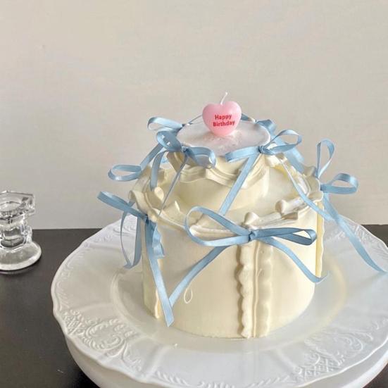 30 Pcs Bow Cake Topper Ribbon Bow Cupcake Toppers Birthday Party Bowknots Decoration for Bridal Wedding Party Supplies