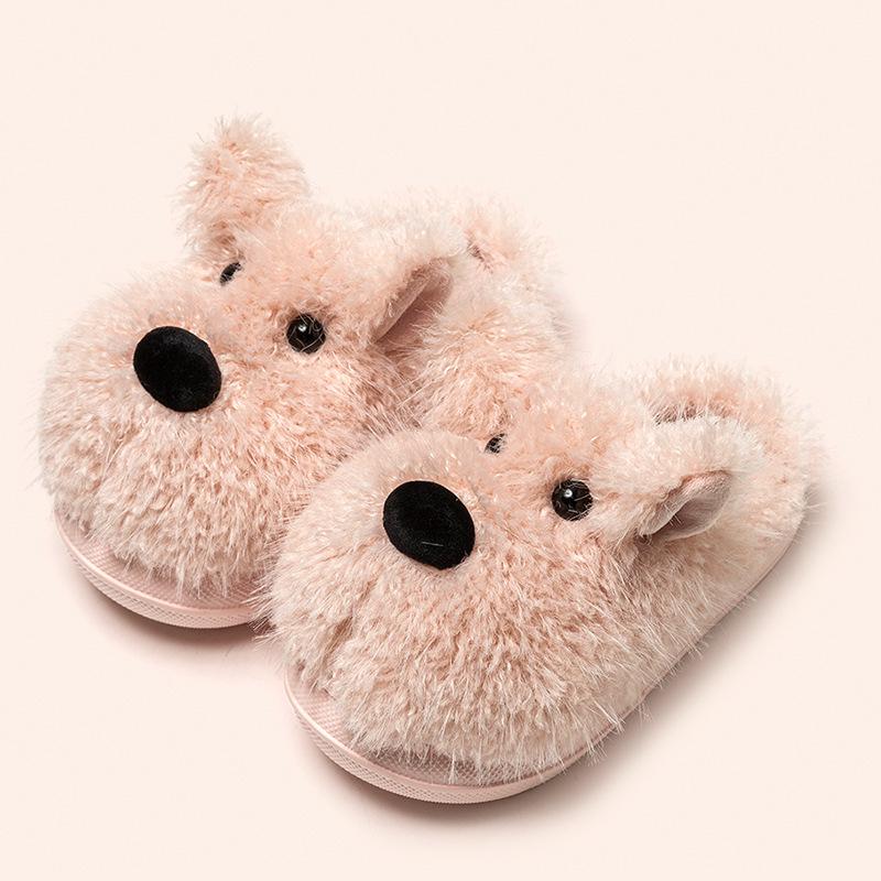 2025 Téli Aranyos Rajzfilm Kiskutya Gyerek Plüss Pamut Papucs Szülő-Gyermek, Lányoknak, Fiúknak és Nagyobb Gyerekeknek—Meleg & Kényelmes