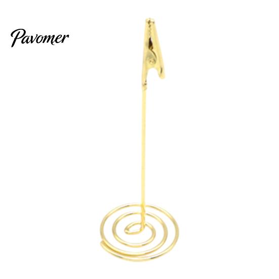 Office Desk Accessories Metal Place Card Holder with Spiral Base, Table Numbers Display Gold Holders Rack, Desktop Memo Photo Clip Stand for Weddings
