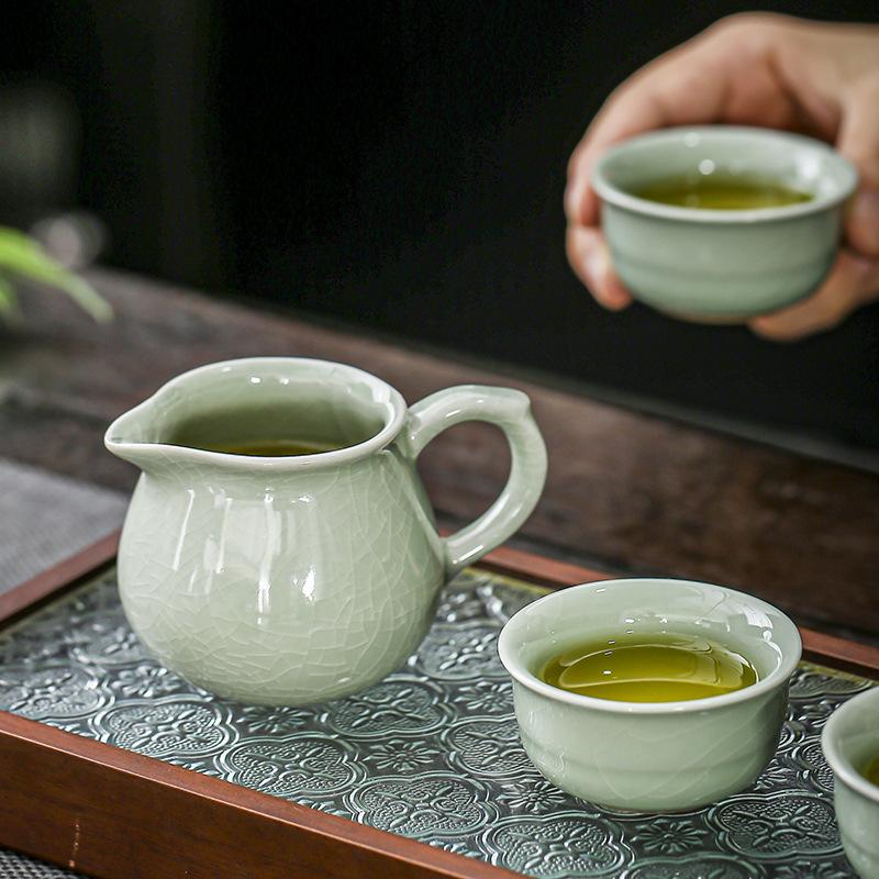 Ge Kiln Tea Set Public Cup Tea Sea Fair Cup Tea Leak Gauze Filter Crack Opening Single Male Cup Combination