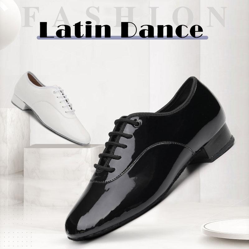 Herren Jungen Atmungsaktive Gesellschaftstanzschuhe Latein Jazz Tango Walzer Schwarze Lederschuhe