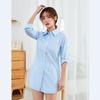 Streetwear Shirt For Women With Spliced Polyester Cotton Fabric Spring Casual Style