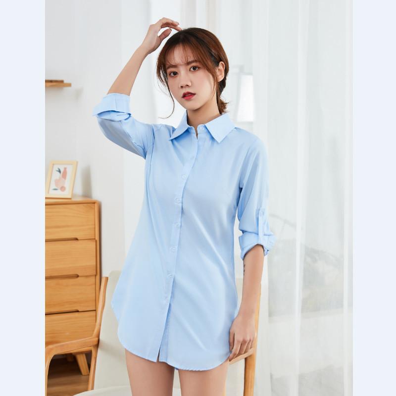 Streetwear Shirt For Women With Spliced Polyester Cotton Fabric Spring Casual Style