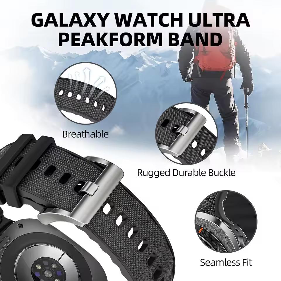 PeakForm Band For Samsung Galaxy Watch Ultra 2 47mm Original Silicone Nylon Sport Correa Bracelet Watch Ultra 2024/2025/2026Straps