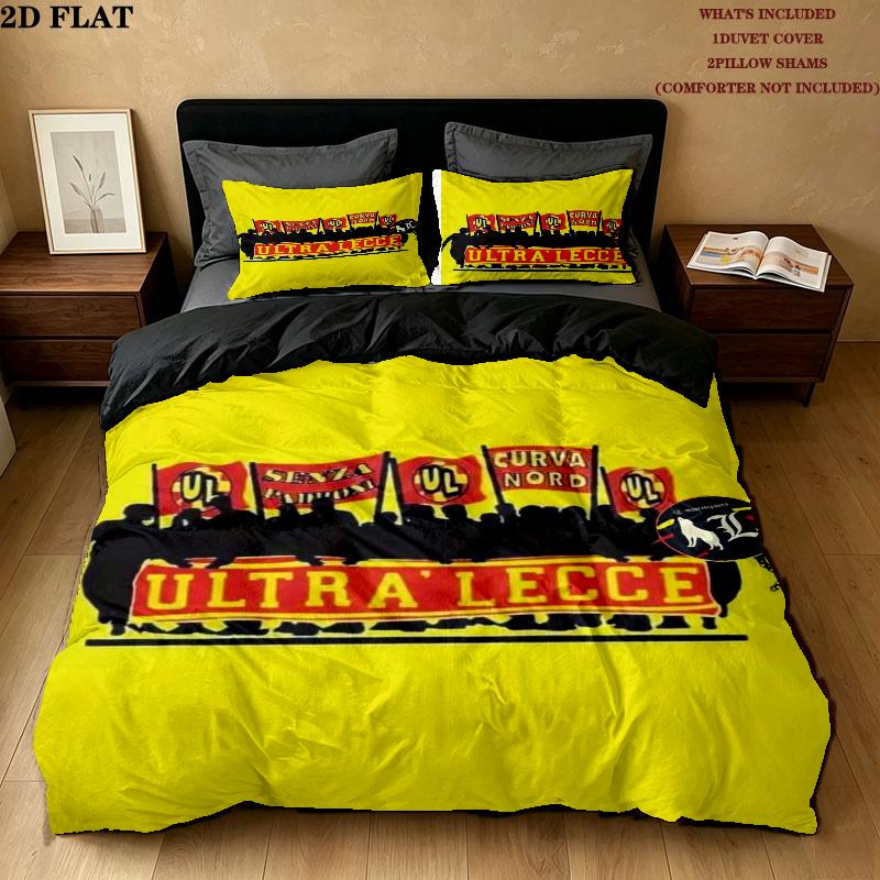 Unione Sportiva Lecce Pattern Bedding uilt Set uilt Cover Pillowcase Home Decoration Birthday Gift (1 * duvet cover + 2 * pillowcase without core)