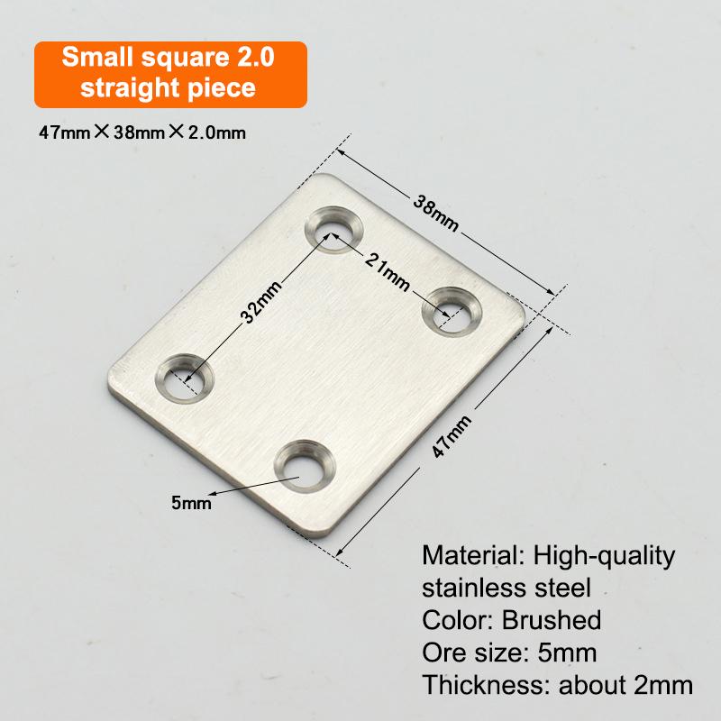 10Pcs Heavy-Duty Stainless Steel Straight Corner Braces, Flat L-Brackets for Furniture, Shelves & Frame Reinforcement