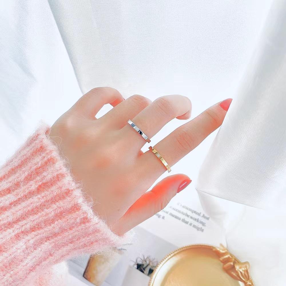 Micro-set Diamond Ring, Stylish Fine Claw Set Single Diamond Zircon Ring