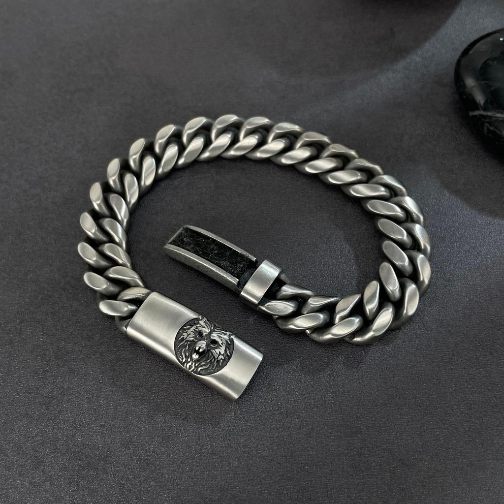 Personality Lion Bracelets for Men Stainless Steel Chinese Traditional Bracelet Bangle Jewelry Purchase ALN25123162