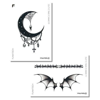 Set de Pegatinas de Tatuaje Ala de Luna