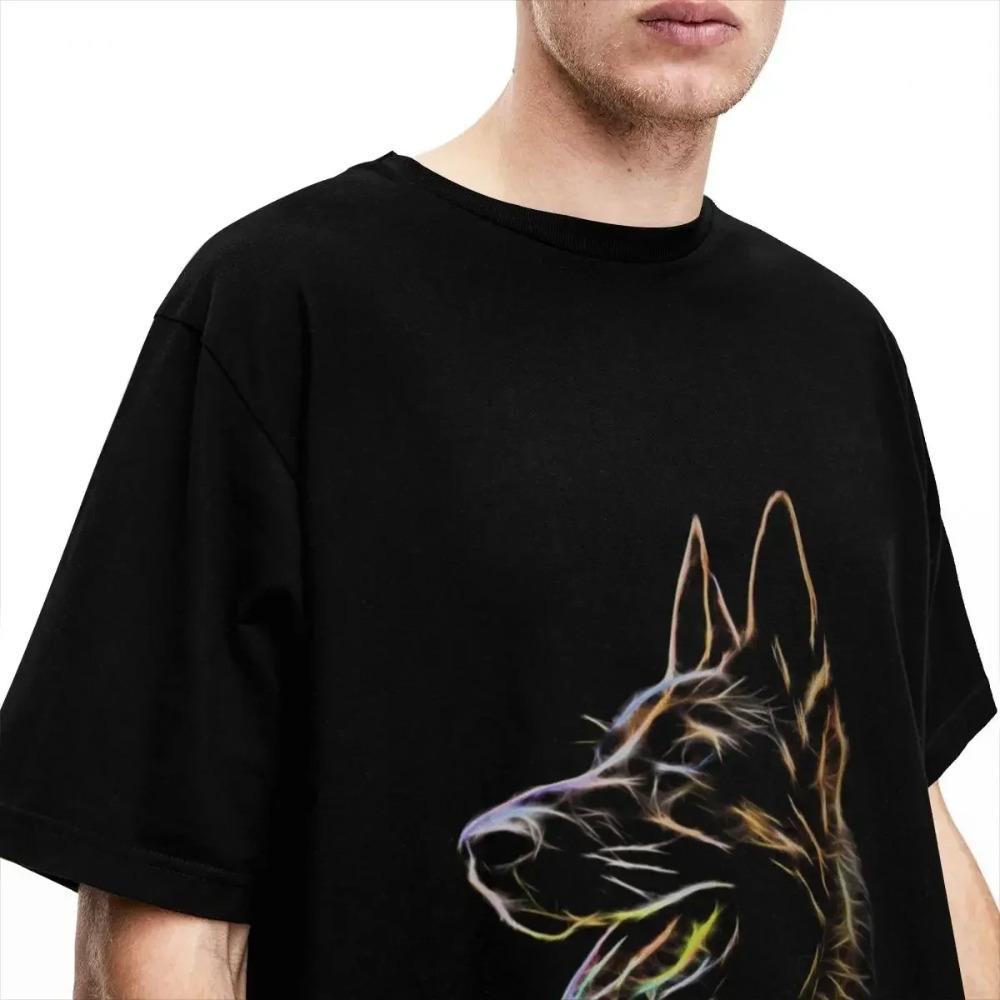Crazy German Shepherd Dog T-Shirt Men Women's Round Collar Cotton Short Sleeve Tees Birthday Gift Clothes