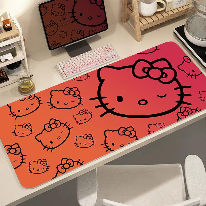 Creative Leather Hello Kitty Printed Mouse Pad Girls Student Extra Large Non-Slip Pad Computer Key Pad Cartoon Desk Writing Pad