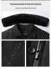 Men's Plus Size Business Casual Fleece-Lined Jacket with Detachable Fur Collar - 2025 Winter Collection